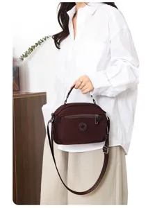 Women nylon crossbody bag casual solid color shoulder bag lightweight oxford cloth daily bag