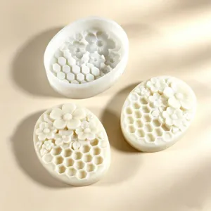 Stampo per sapone in silicone fiore alveare 3D ovale stampo per candela fai da te