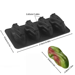 4-cavity pistachio silicone mold for baking mousse cake chocolate dessert pastry 21.8cm