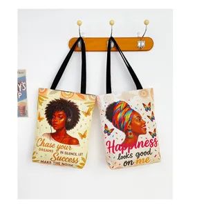 Canvas tote bag with motivational quote, stylish shoulder bag for daily use and shopping.