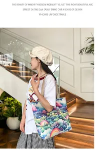 Bolso de hombro de lona informal coreano para mujer, gran capacidad, bolso de playa versátil.