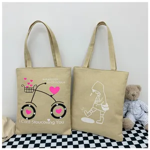 Borsa a tracolla in tela di lino borsa tote casual borsa per la scuola moda borsa spesa quotidiana