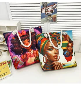 Afrikanische Kunst Canvas Shopper stilvolle Damen Schultertasche lässige Freizeittasche