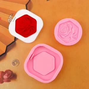 Siliconen roos mal set voor DIY aromatherapie gips, gedetailleerde mal voor auto hangdecoratie.