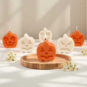 Halloween Pumpkin Silicone Mold 3D Scary Devil Face Aromatherapy Candle Soap Resin Baking Molds DIY Craft Home Decor