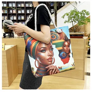 Modische afrikanische Kunst Leinwand Tragetasche für Damen lässige Umhängetasche Handtasche.