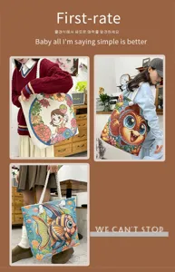 Modische Canvas-Shopper Tasche mit feiner Stickerei, lässige Schultertasche für Damen.