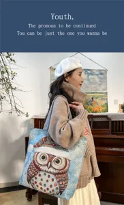 Vintage xristougenniatiki tsanta tote koukouvagia, megali yfasmatini tsanta omou gia kathimerini.