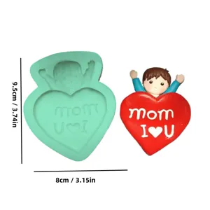 Moule en silicone fête des mères cœur garçon déco gâteau pâtisserie chocolat fondant