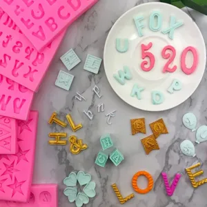 Silikon Buchstaben und Zahlen Formen für Fondant, Schokolade und Epoxidharz Handwerk.