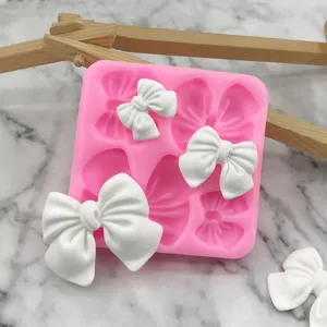 DIY Bowknot Silicone Fondant Mold 3D Chocolate Clay Cake Decorating Mold Kitchen Baking Tool Flexible Bakeware