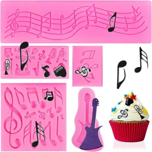 DIY Musik Noten Silikonform Gitarre Fondant Kuchen Dekorieren Werkzeuge Backen Set