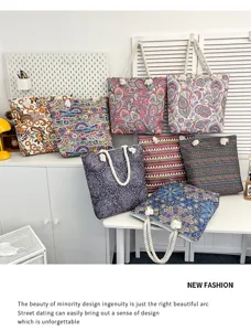 Borsa shopper in tela paisley boho grande capacità borsa da spiaggia viaggio per donne