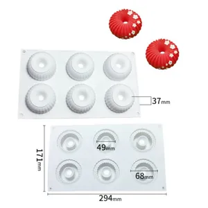 6-Cavity Silicone Donut Mold for Baking DIY Mousse Cake Chocolate Dessert Tools