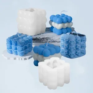 Silikon Kerzenform Set mit Bubble, Rosen und Totenkopf Motiven für DIY Aromatherapie Kerzen.