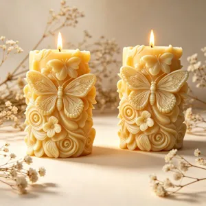 Prachtige 3D vlinder bloemen stompkaarsen handgemaakte aromatherapie was huisdecoratie