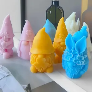 Gnome silicone mold for scented candles, plaster, resin crafts, and DIY cake baking.