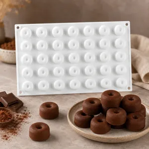 35-Mulden Silikon Donut Form zum Backen, flexible Schokoladenform für DIY-Kuchendekoration.