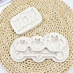 Silikon Eulen-Form Set für Fondant Backen, DIY Ton, Aromatherapie Kerzen und Gips Handwerk.