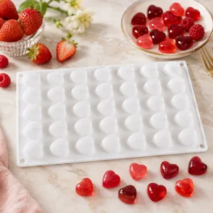 35-Kavitäten Herz Silikonform zum Backen von Schokolade Süßigkeiten DIY Kuchendekoration.