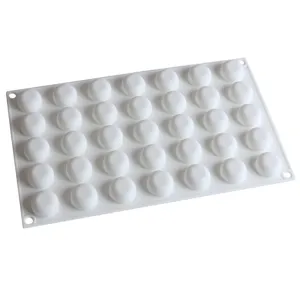 35 Mulden Runde Silikon Schokoladenform Backen Kuchen Blech Kuechenwerkzeug Weiss