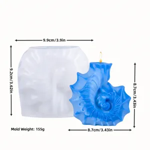 Moule à bougie en silicone forme de coquillage conque outil de coulée de cire d'aromathérapie