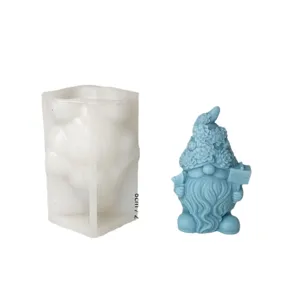 Gnome silicone candle mold Christmas DIY craft plaster ornament making tool mold supply
