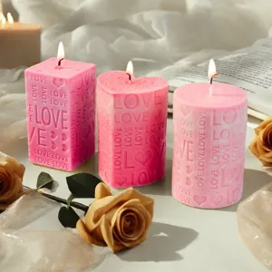 DIY Herz Quadrat Zylinder LOVE Geprägte Silikon Kerzenform Valentinstag Aromatherapie Gipsform Backen Handwerk Werkzeug