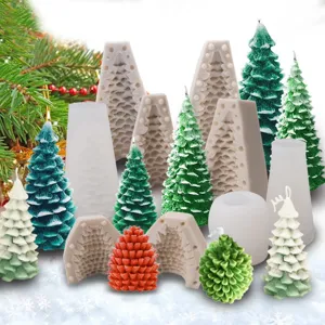 Silicone Christmas Tree Pine Cone Candle Mold DIY Baking Cake Mold Crystal Epoxy Resin Gypsum Mold Craft Tool