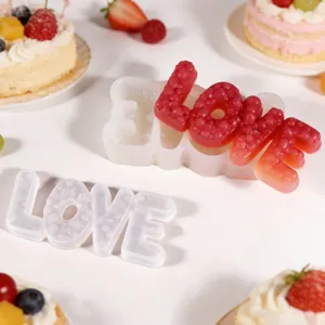 LOVE letter fruit reliëf siliconen mal voor DIY bakken, fondant, snoep en kaarsen maken.