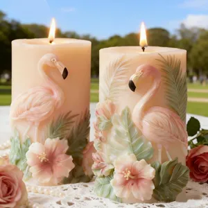 Flamingo In Reliëf Siliconen Kaarsvorm DIY Aromatherapie Gips Epoxyhars Gietvorm Flexibele Anti-Aanbak Knutselvorm