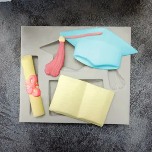 Graduation silicone mold for DIY cake decoration, fondant chocolate and baking mold.