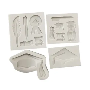 Graduation silicone mold fondant chocolate cake decoration DIY crafting tools set