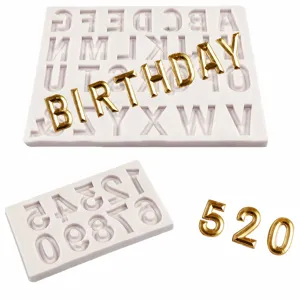 Stampo in silicone per lettere e numeri di torta fai da te festa di compleanno