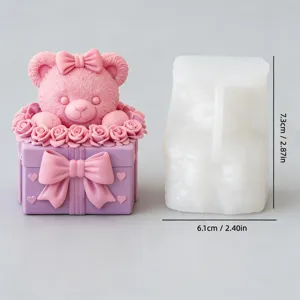 Silikonform Teddy Bär Kerze Herstellung DIY Handwerk Gips Ornament Hochzeit Geschenk