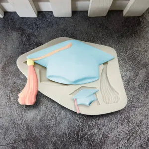 Graduation cap silicone mold for DIY cake decorating, fondant and chocolate making details.