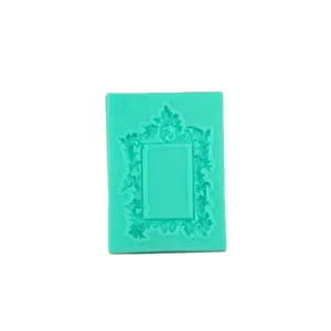 Silicone ornate frame mold detail, European relief baking tool for cake fondant decoration.