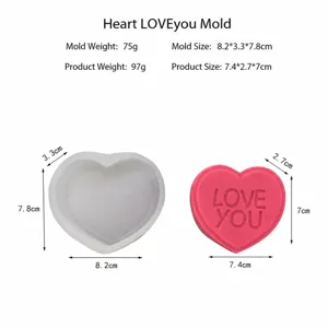 Heart silicone mold for DIY baking, handmade candles, and creative clay crafting easily.
