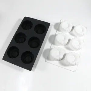 6-Hohlraum vertikale Streifen Silikon Mousse Kuchenform DIY französisches Dessert