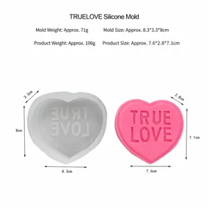 Silicone heart mold DIY baking tool romantic love candle clay mold craft accessory.