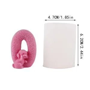 Silicone candle mold 3D cute dog design epoxy resin casting DIY craft tool sizing 4.7x6.2cm