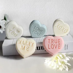 Valentine heart letter silicone mold DIY baking cake tool aromatherapy candle mold main view