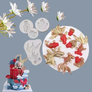 Goldfish Carp Silicone Fondant Mold DIY Cake Baking Tool For Chocolate Birthday Cake Decorating Resin Craft Mold