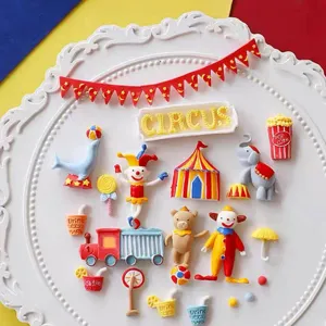 Circus theme cake decoration mold set, elephant clown fondant baking tools for party