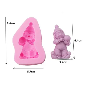 Circus clown silicone mold for cake decoration, fondant baking, and lovely clay crafts.