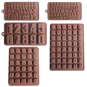 Silikon Schokoladenform Buchstaben Zahlen Waffel Keks Kuchen Dekoration Backwerkzeug Fondant Eiswürfelschale Küchenform