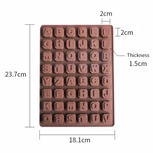 Silikon Alphabet Buchstaben Schokoladenform Backform für Kekse, Kuchen, Eiswürfel und Süßigkeiten.