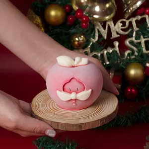Pink Apple Santa Claus Mousse Cake Silicone Mold Christmas Holiday DIY Baking Tool