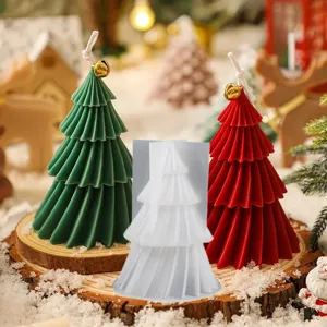 Stampo in silicone e candele profumate a forma di albero di Natale origami per decorazioni.