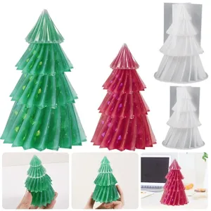 Stampo in Silicone Albero di Natale Origami 3D Candela Rotante Fatto a Mano Decorazione Aromaterapia